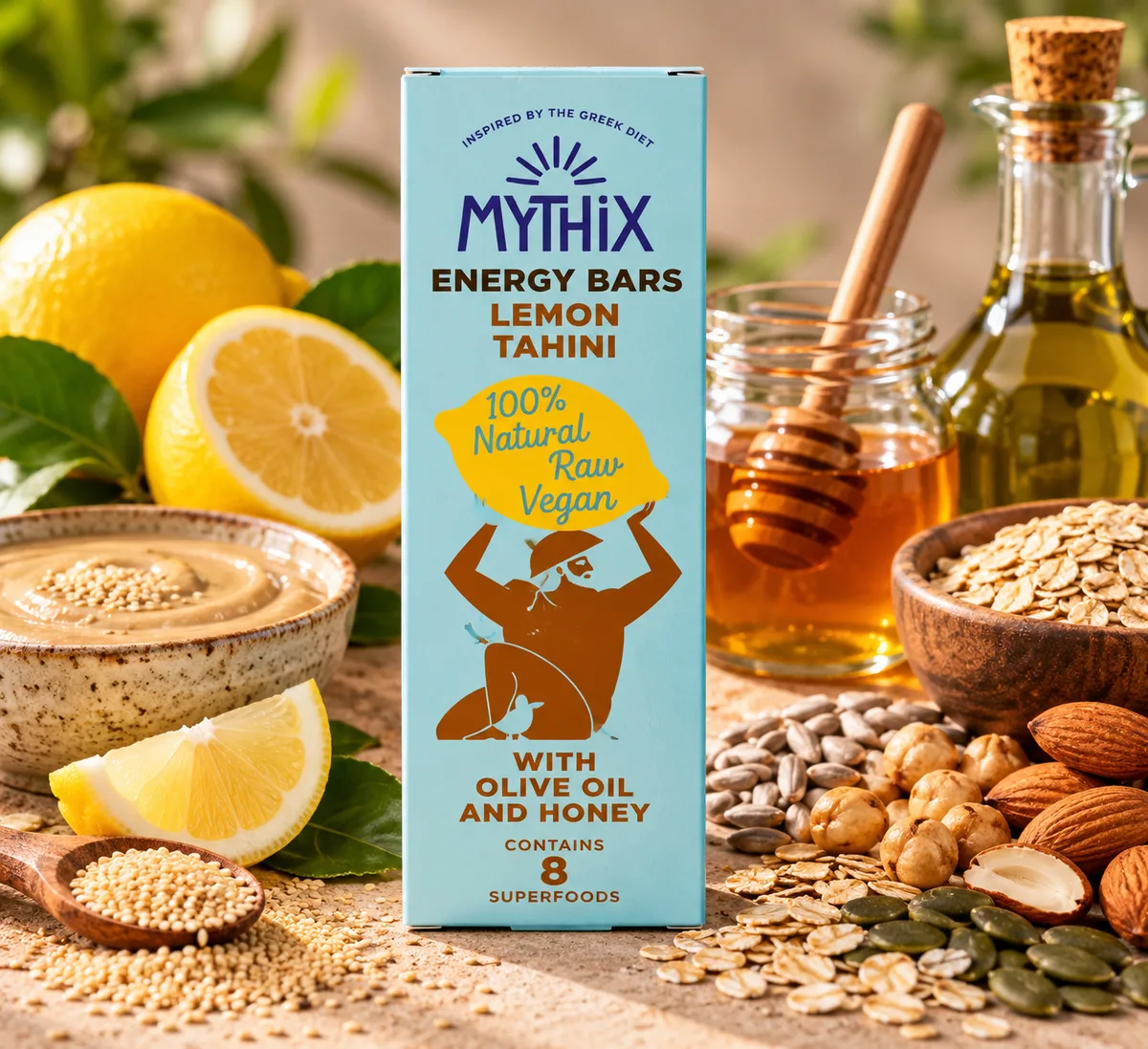 Χειροποίητη Μπάρα Ενέργειας με Λεμόνι & Ταχίνι | MYTHIX