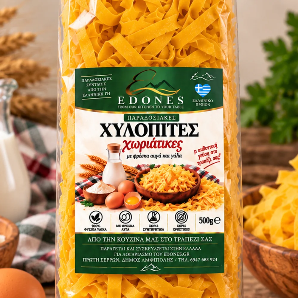 Χυλοπίτες Χωριάτικες με Φρέσκα Αυγά & Γάλα | EDONES